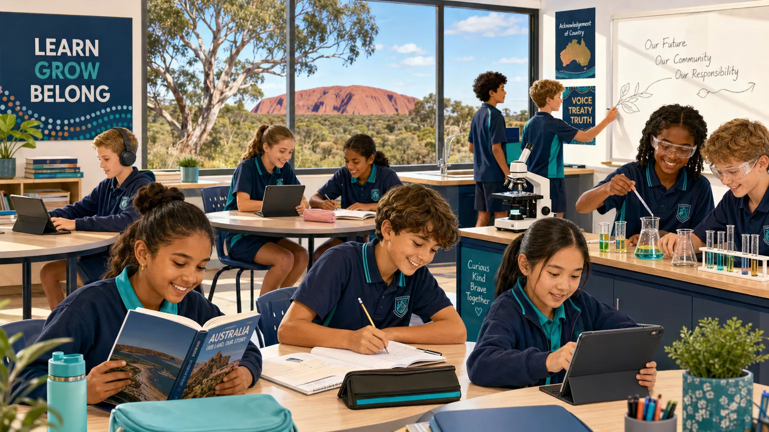 Australian secondary school students studying together with Mentiva AI tutoring support